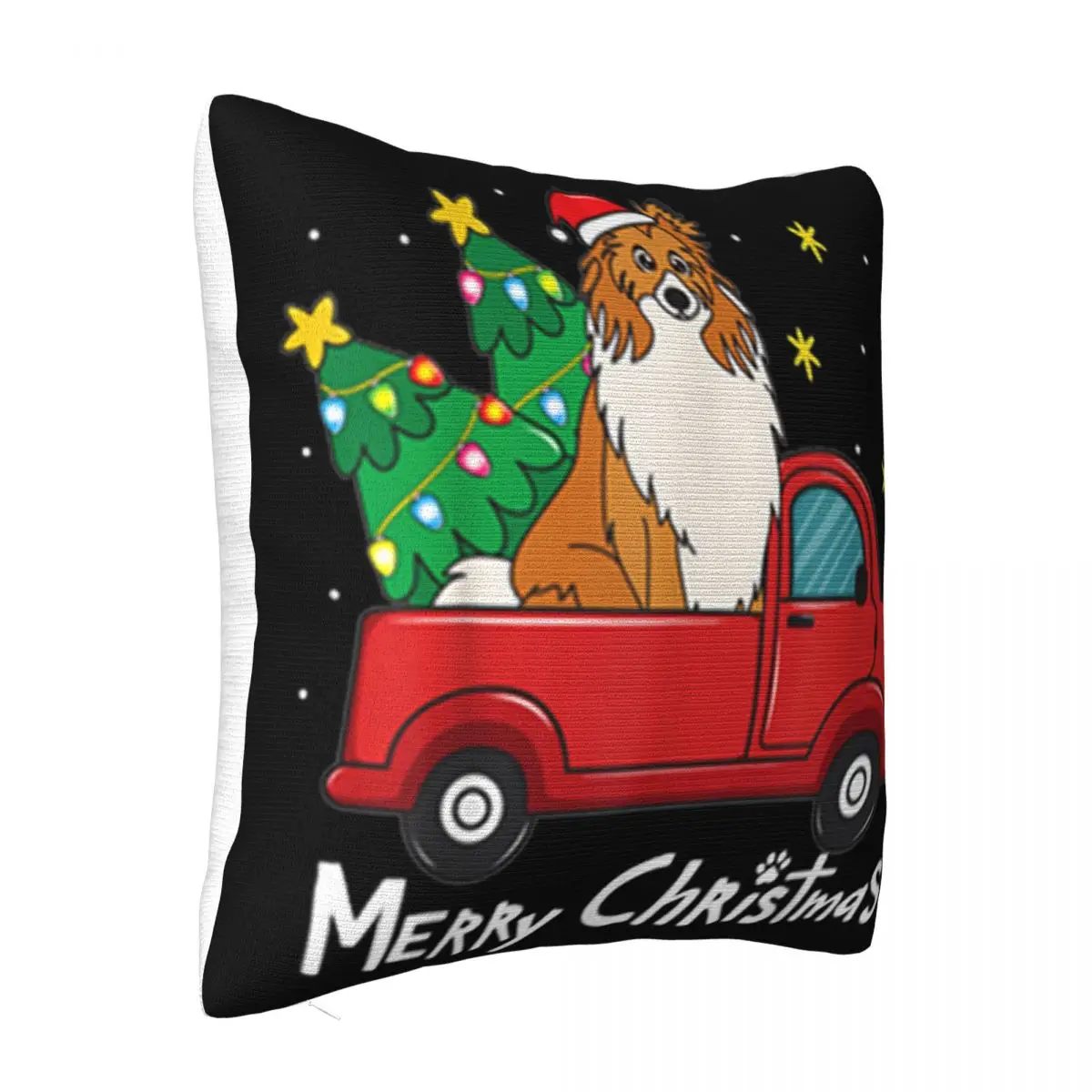 Official Rough Collie Christmas Truck Tree Dog Mom Xmas Dog Gift Pride More Colors Pillow Case