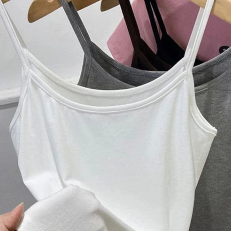 Sexy Camisoles Women Crop Tops Sleeveless Shirt Bralette Tops Solid Color Strap Skinny Vest Female Slimming Tanks Bra Underwear