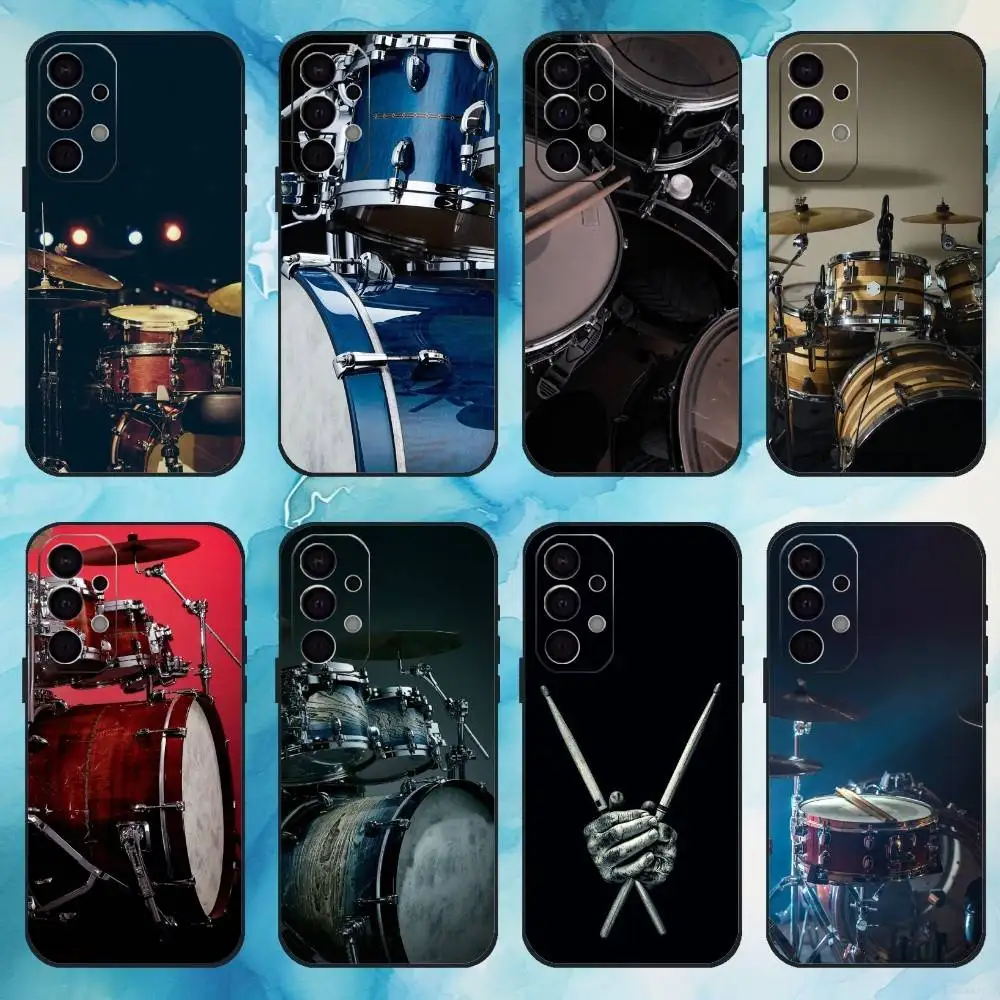 

Rock Drum Set Phone Case For Samsung Galaxy A73,A72,A71,A70,A53,A52,A51,Soft Silicone Black Cover