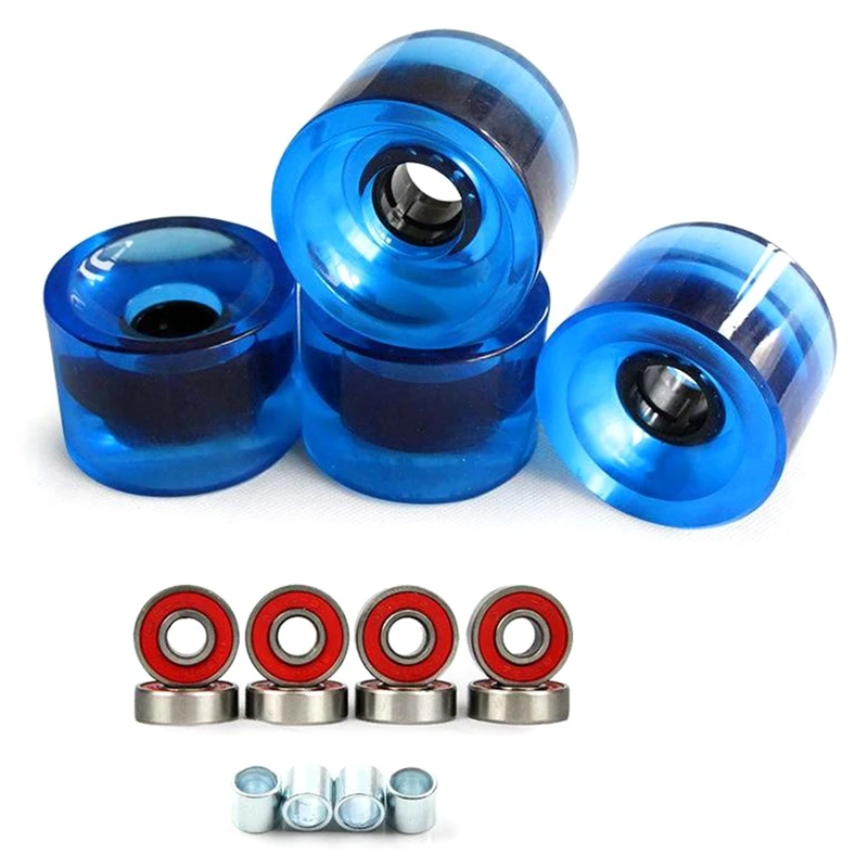 Dancing Longboard 4PCS Skateboard Wheels Bearings ABEC-9 70X51mm PU 78A 75% Rebound Large Size Wheels