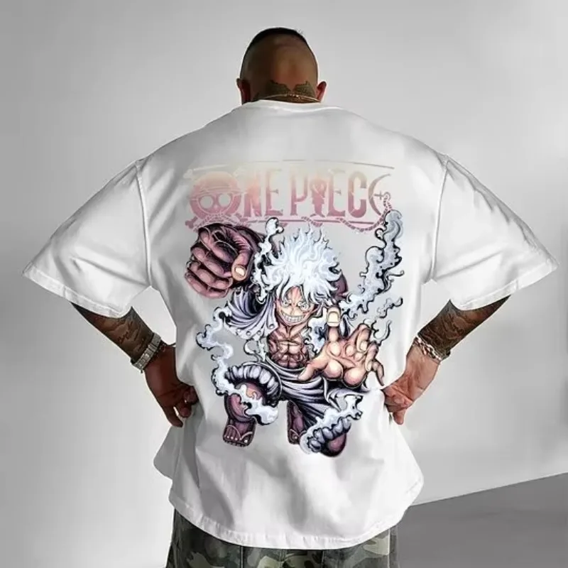 

ONE PIECE Japanese Anime Men's T-shirt Monkey D.luffy Summer Cotton Men's and Women's Harajuku Short Sleeves