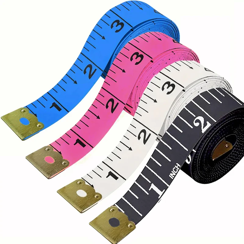 2/3/4PCS Soft Measuring Double-sided Ruler Tape Measure Tailor's Tape with Snap Fasteners Body For Needlework Sewing Tool