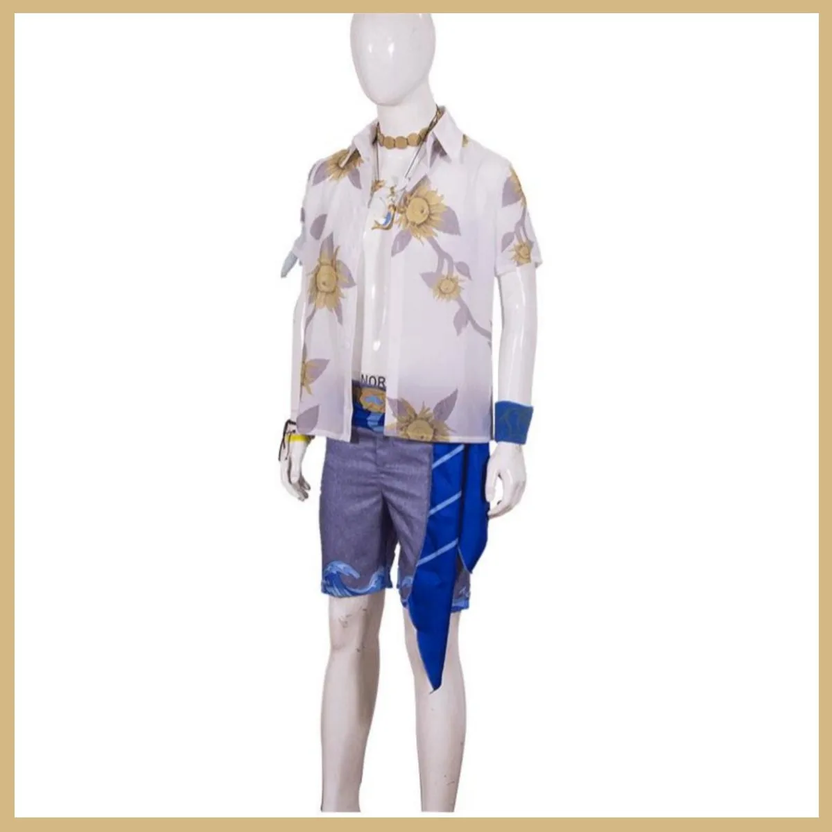 Game Identity Ⅴ Norton Campbell Prospector Cosplay Costume Skin Midsummer Fashion Wig Beach Wind Shirt Shorts Man Party Suit