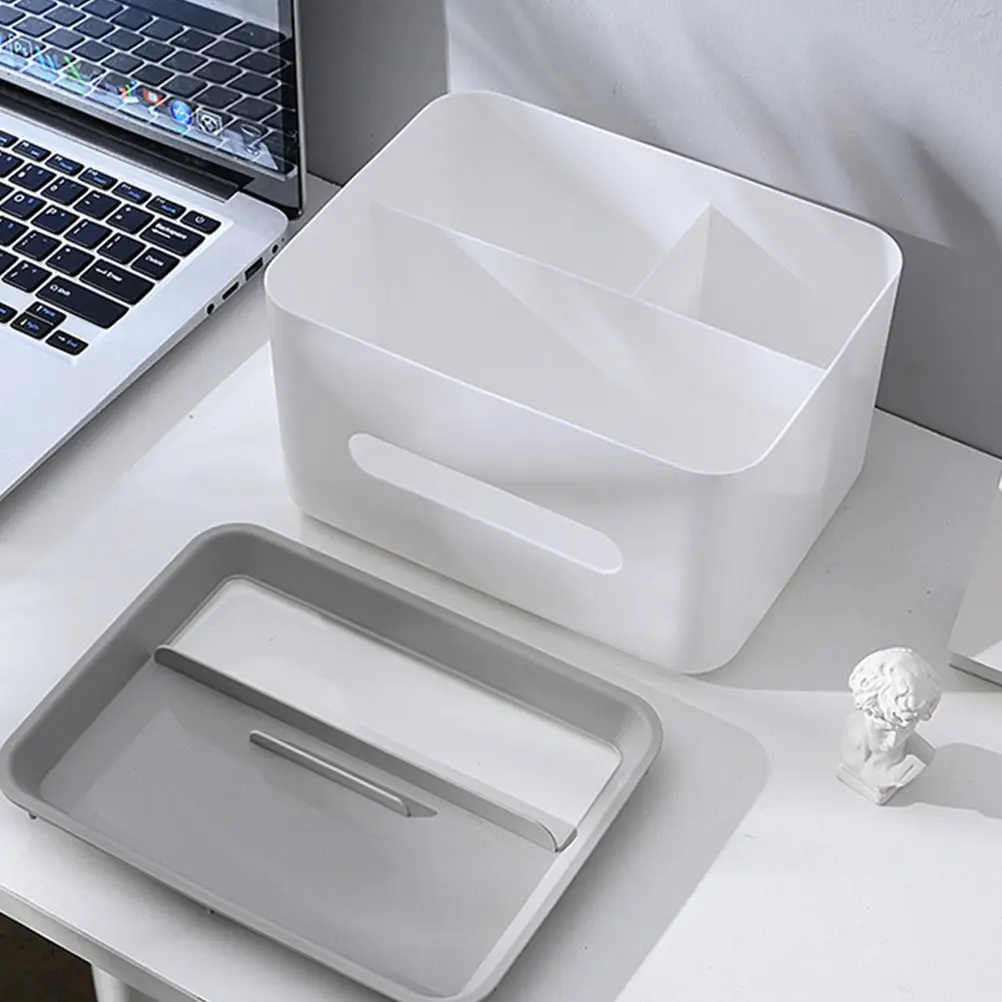 

Desktop Storage Box Tissue Holder Paper Towel Boxes Multi functional Household Container Wear resistant PP Material Beautiful