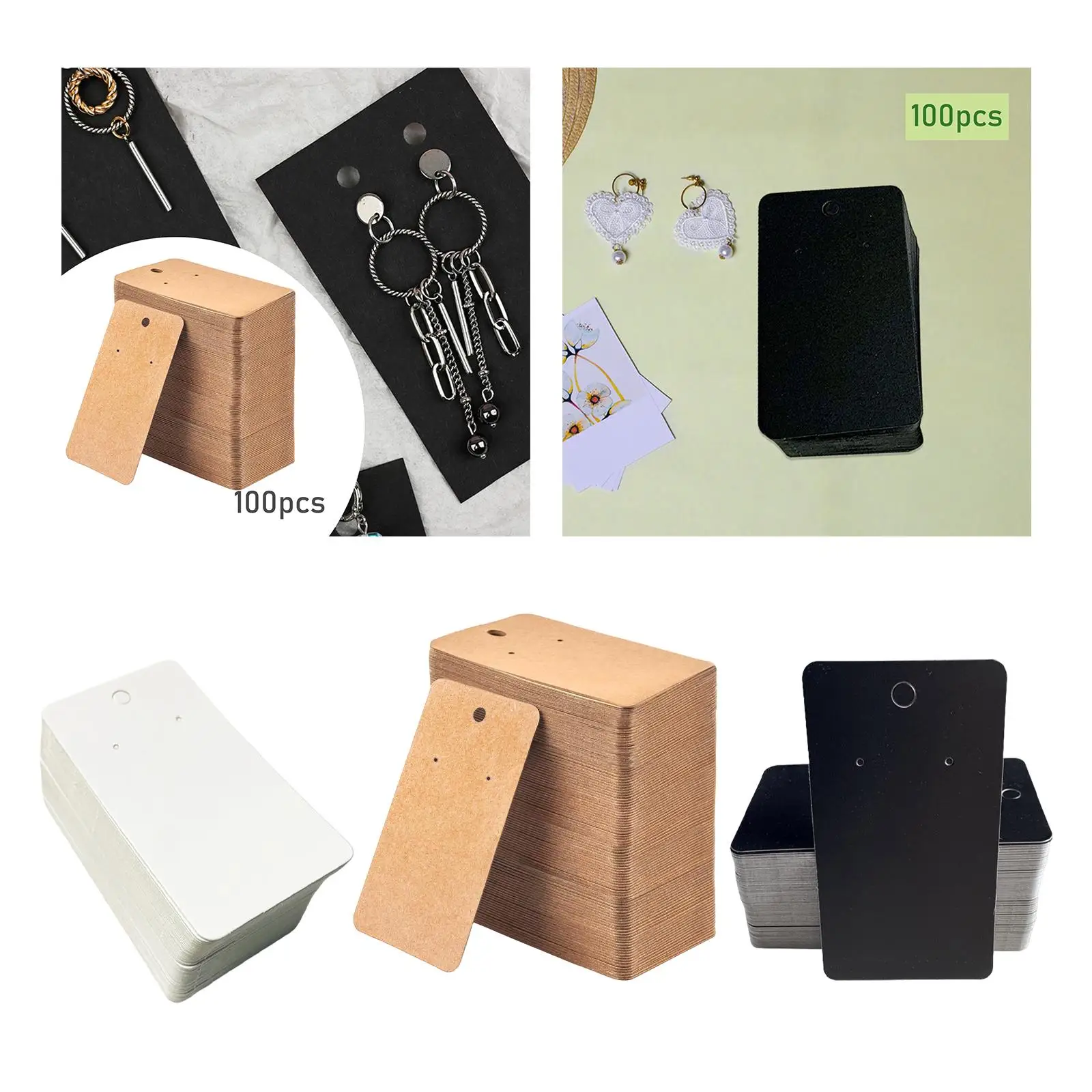 100 шт., карты для демонстрации сережек, держатели для сережек, карты для хранения ювелирных изделий, дисплей для ювелирных изделий для магазинов, домашнего общежития