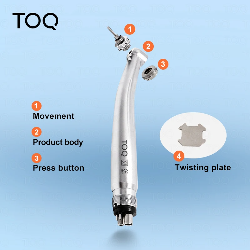 LED High-Speed handpiece with Light 2 Hole 4 Hole Water Spray Dental Ceramics Bearing Turbine Rotor