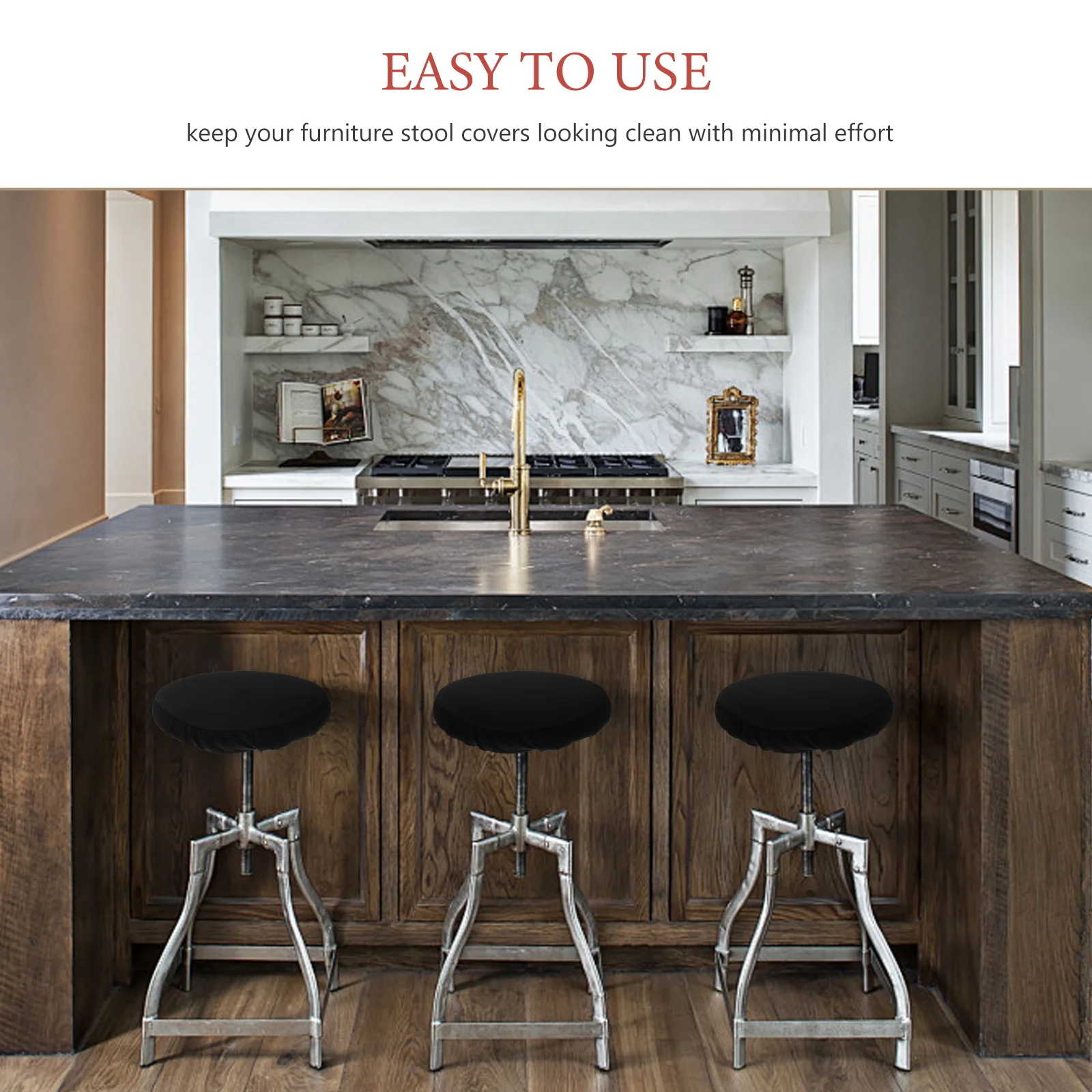 4 قطعة أغطية البراز المستديرة مقعد البراز حماة شريط مرن قابل للغسل وسادة كرسي الغلاف للكراسي 30-34 سنتيمتر #5