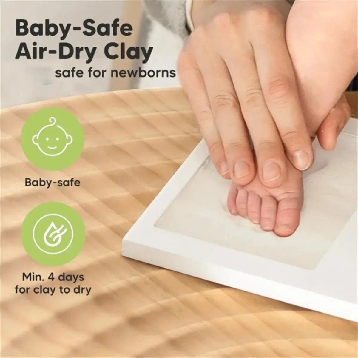 

Y69A Baby Handprint & Footprint Keepsake Kit -Clay Frame for Nursery Decor, Ideal New Mom Gift,Baby Shower Registry Essential