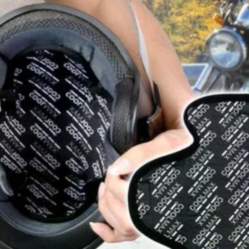 Forro de inserción para casco de motocicleta, almohadilla de cojín de secado rápido, transpirable, absorbe el sudor, forro aislante para casco, Capacete negro para Moto