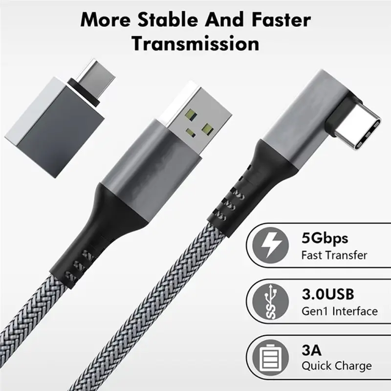 【RECOMMEND】VR Accessories For Quest 2 USB Type-C Adapter 5M Data Cable VR Type-C Streaming Cable USB 3.0 Gen 1 Link Cable
