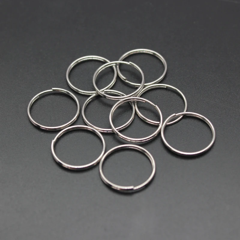 10pcs/Lot 14mm Stainless Steel Round Open Double Jump Rings for Jewelry Making DIY Keychain Double Split Rings Connectors