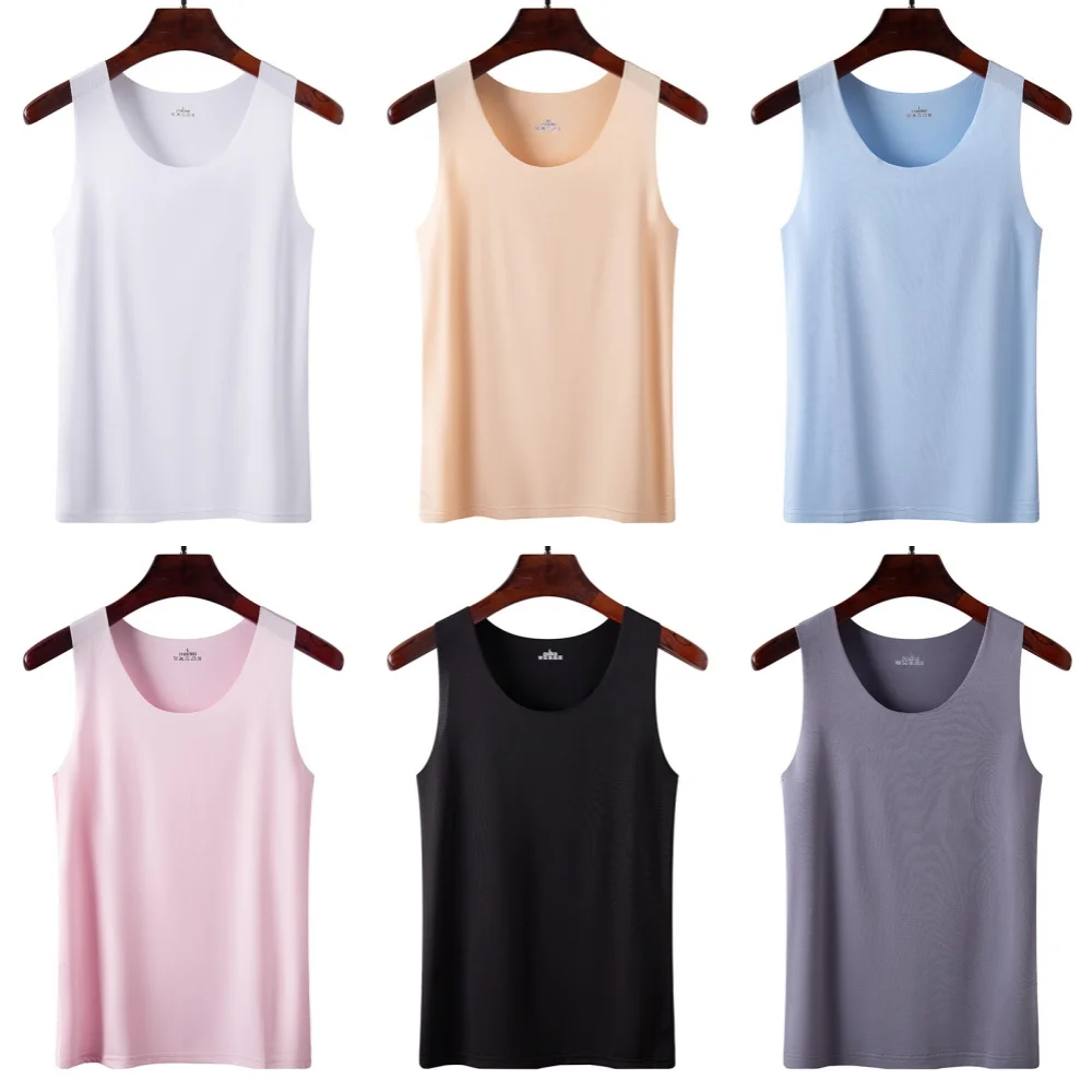6Pcs Women Underwear No trace Tank Tops Summer Seamless Ice Silk Vest For Women Wear Undershirt Underwear Female Korean-Style
