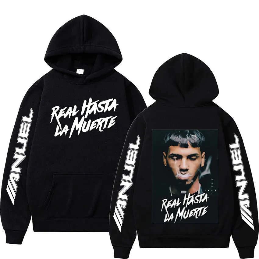 Rapper Anuel AA Pullover Hoodie Real Hasta La Muerte Fashion Men Women Sweatshirt Men's Cool Hip Hop Oversized Hooded Streetwear