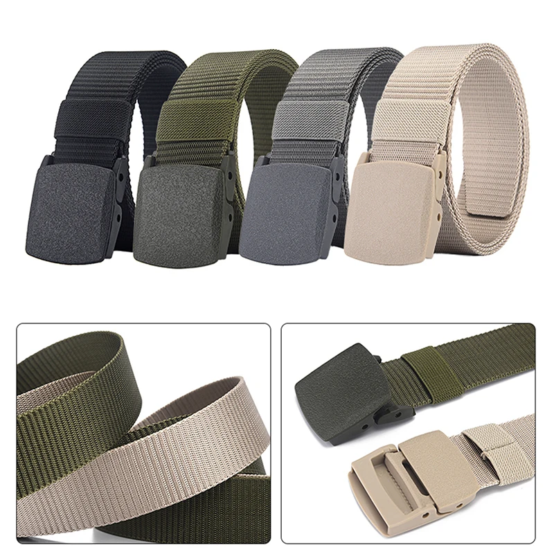 

Automatic Buckle Light Comfortable Non-metal Nylon Belt Outdoor Hunting Multifunctional Canvas Belt 150cm