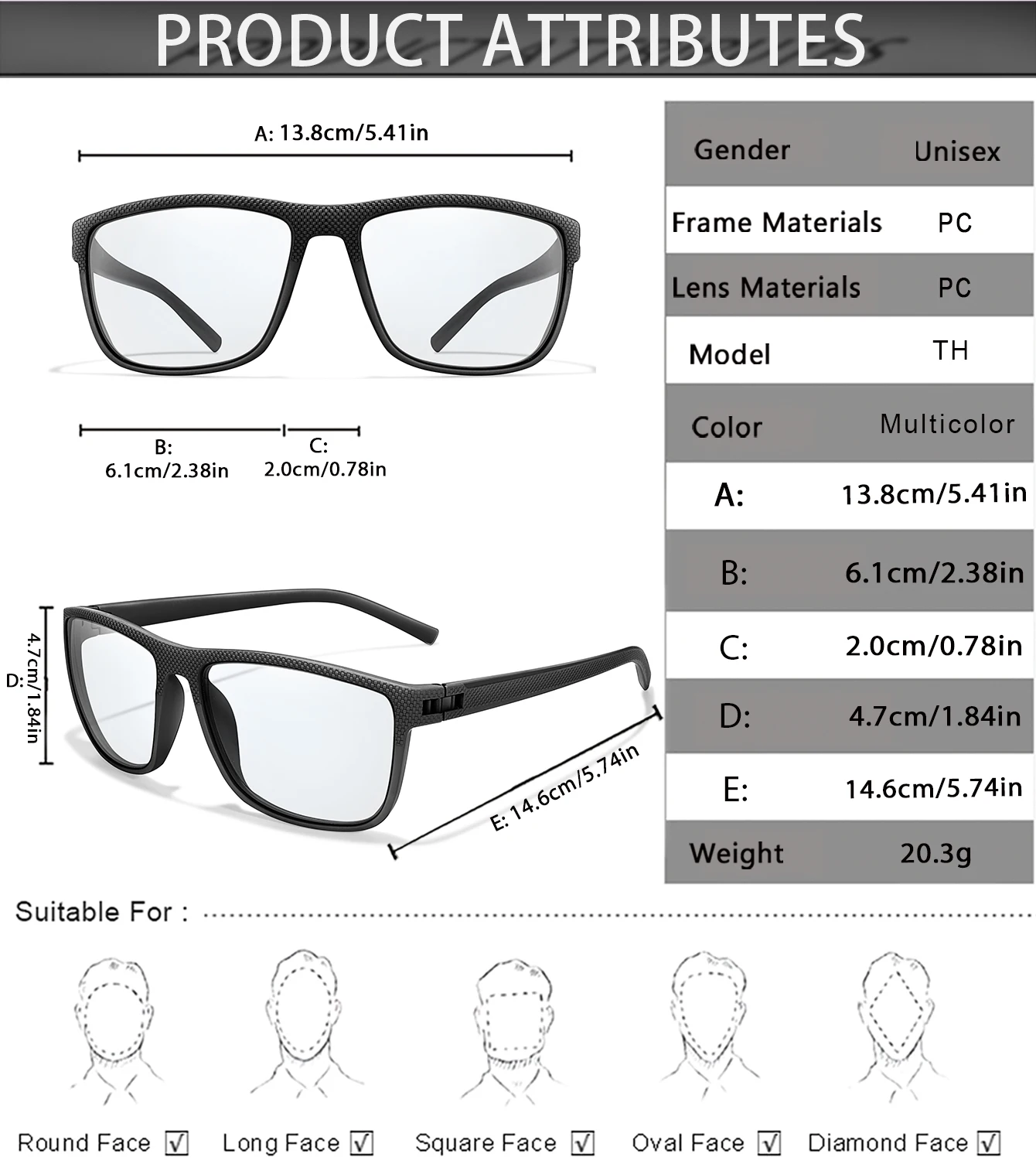 Photochrome Radfahren Sport Sonnenbrille Klassische quadratische Farbtöne für Männer und Frauen Outdoor-Sportarten Laufen Wandern Baseballbrille – Detail 2