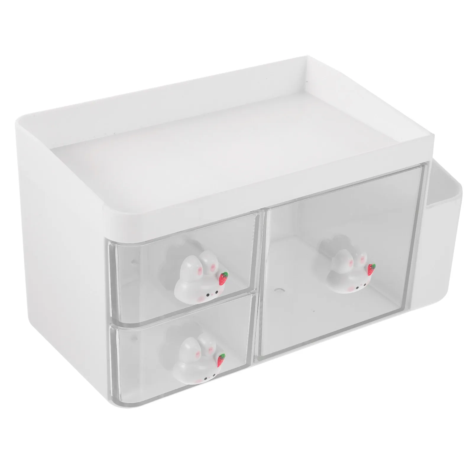 Plastic Clear Desk Holder Organizer For Study Room Desk Art Student Compact Desktop Stationery Multiple Compartments