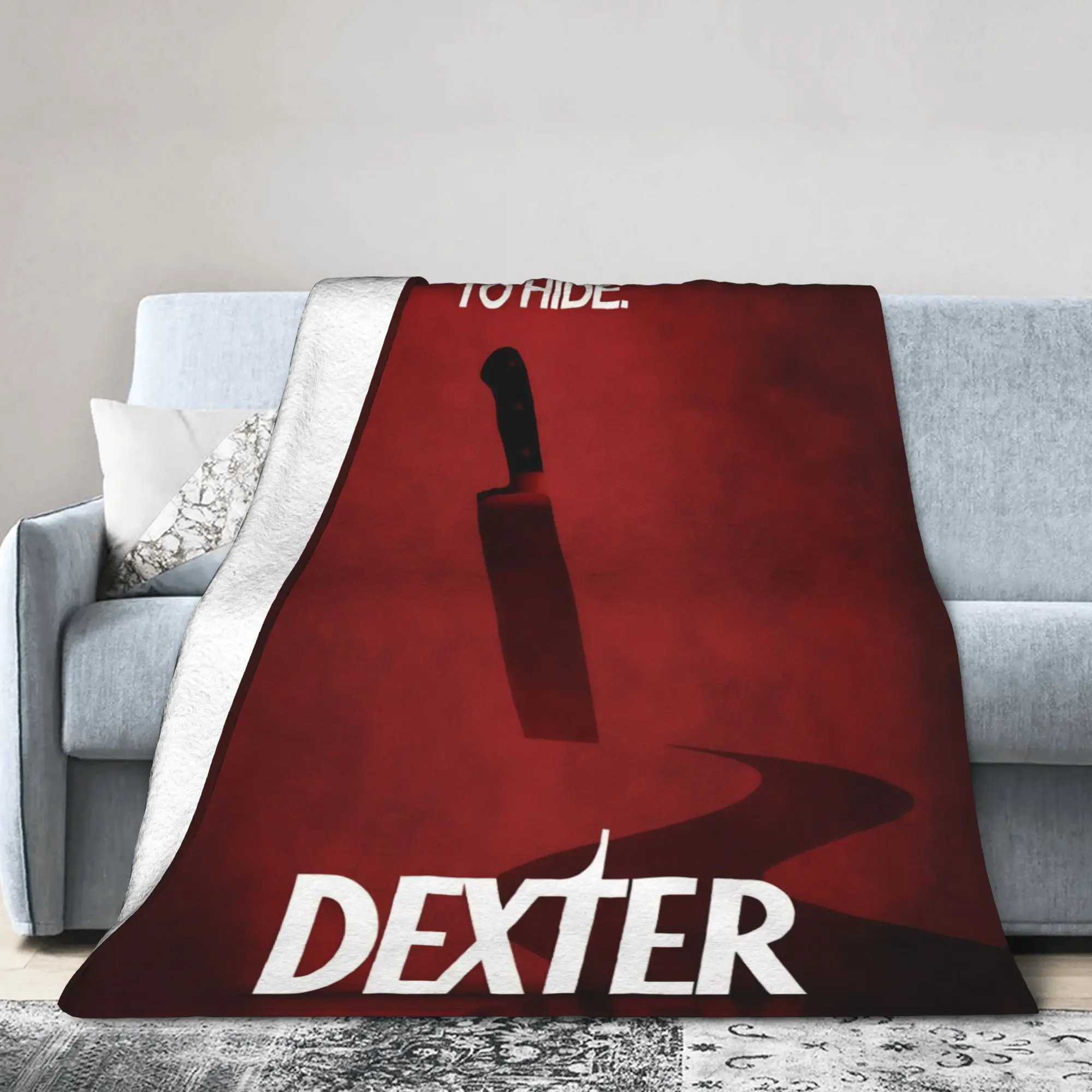 

Dexter Morgan Blood Never Lies Blankets TV Show Flannel Throw Blankets Bedroom Sofa Decoration Lightweight Bedspread Portable
