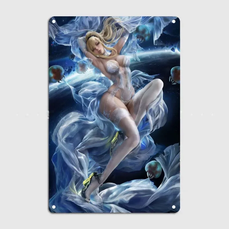 Space Bride Samus Modern Home Decoration Accessories Anime Metal Signs Customized Wall Decor Home Decoration for Boys and Girls