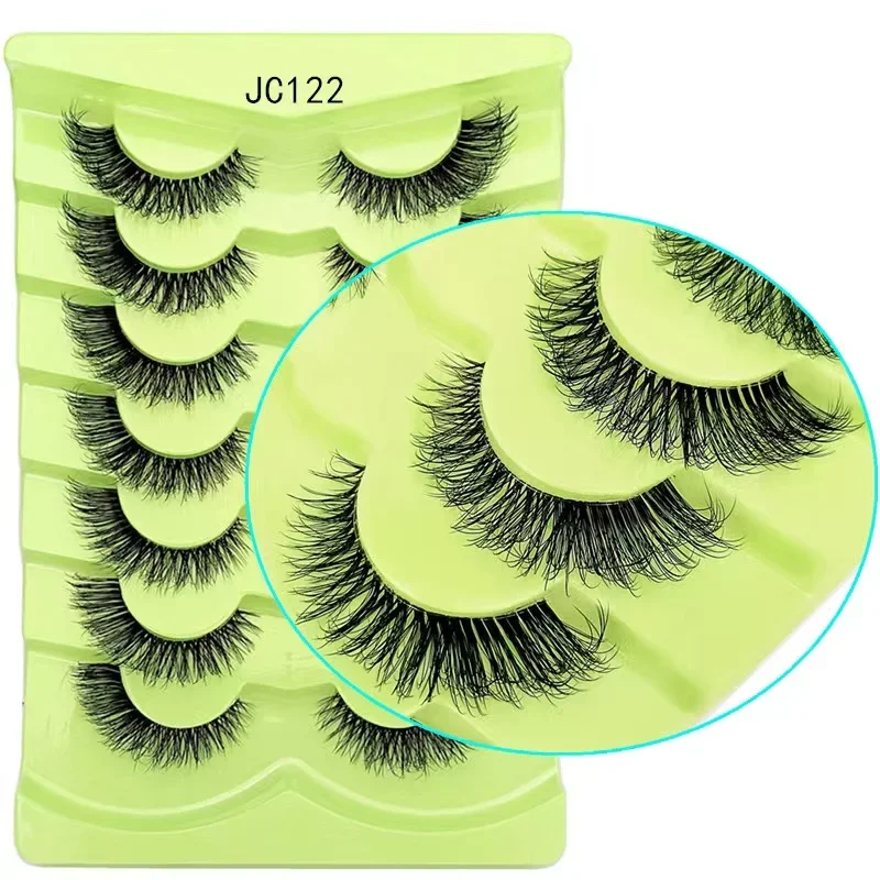 20/50/100pcs New Clear Band Lashes Natural Long 3D Wispy Mink Eyelashes Lightweight Invisible Fluffy Eye Lashes Fake Eyelashes