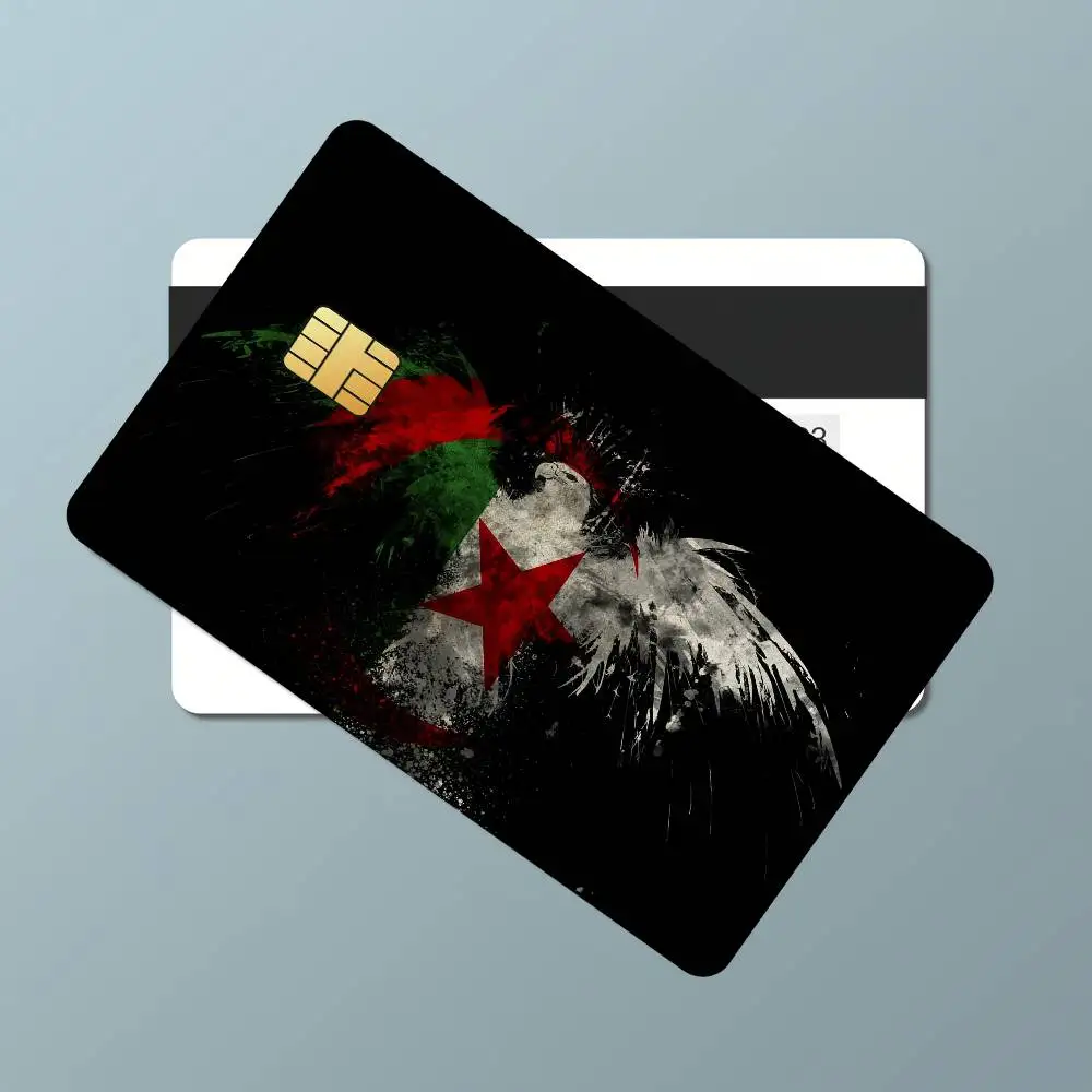Flag of Algeria Card Stickers Waterproof Film Skin Cover 4PCS Credit Card Stickers Debit Front Decoration Commuter Pass