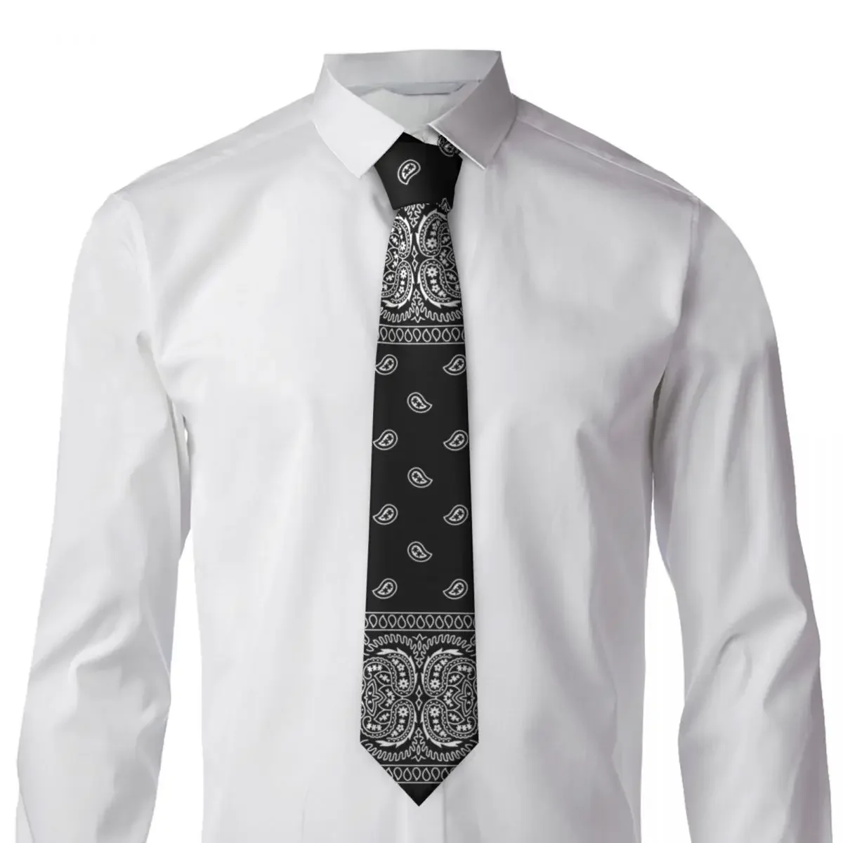 カスタムペイズリーアートバンダナネクタイ男性プリントネクタイウェディングパーティーメンズシルクネクタイ