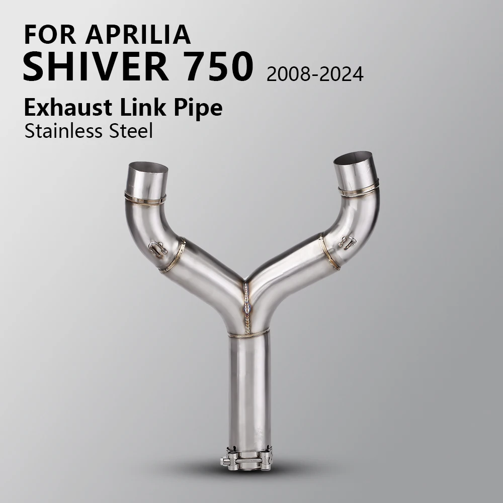 

Slip On Motorcycle Exhaust Double Exit Middle Link Pipe Connect 51mm Muffler For Aprilia Shiver 750 SHIVER750 2008-2024
