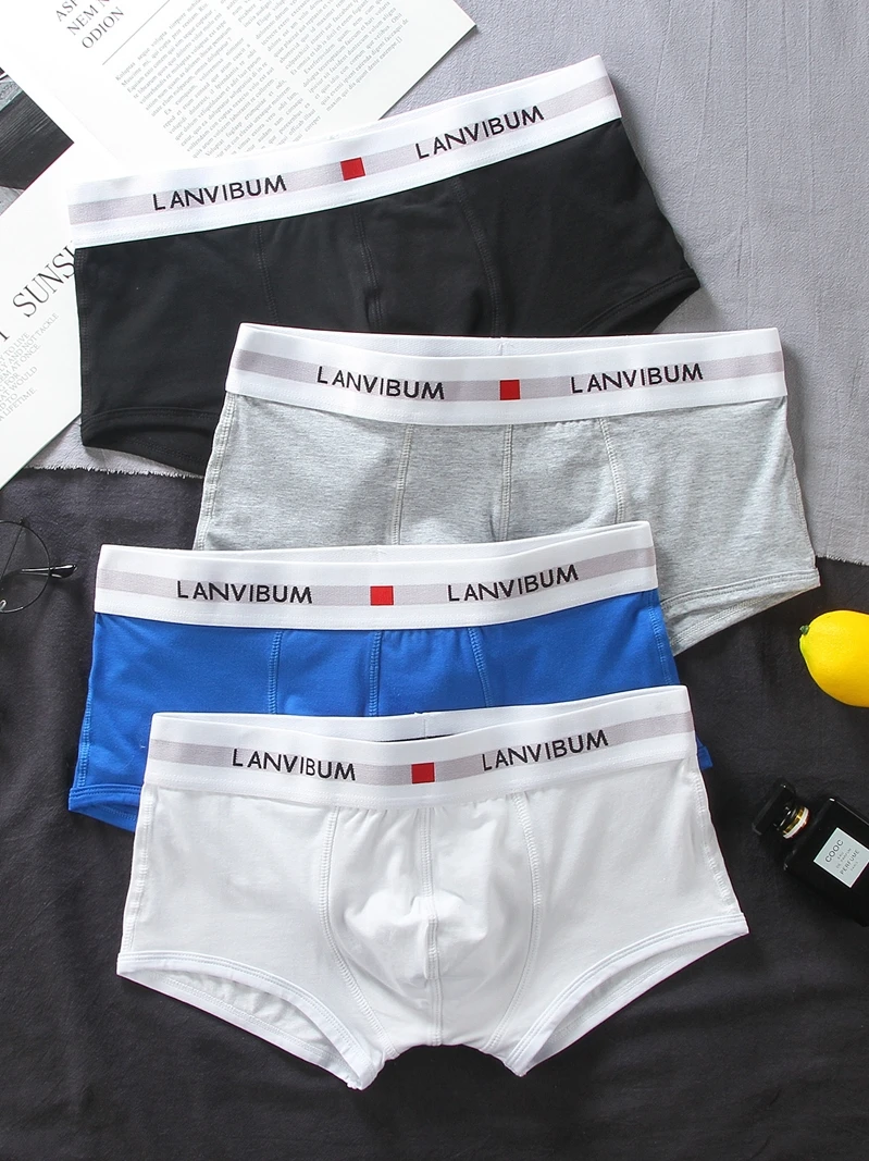 3pcs/lot Panties men\'s cotton boxers sexy breathable men\'s boxer shorts vent personality boy panties low rise summer