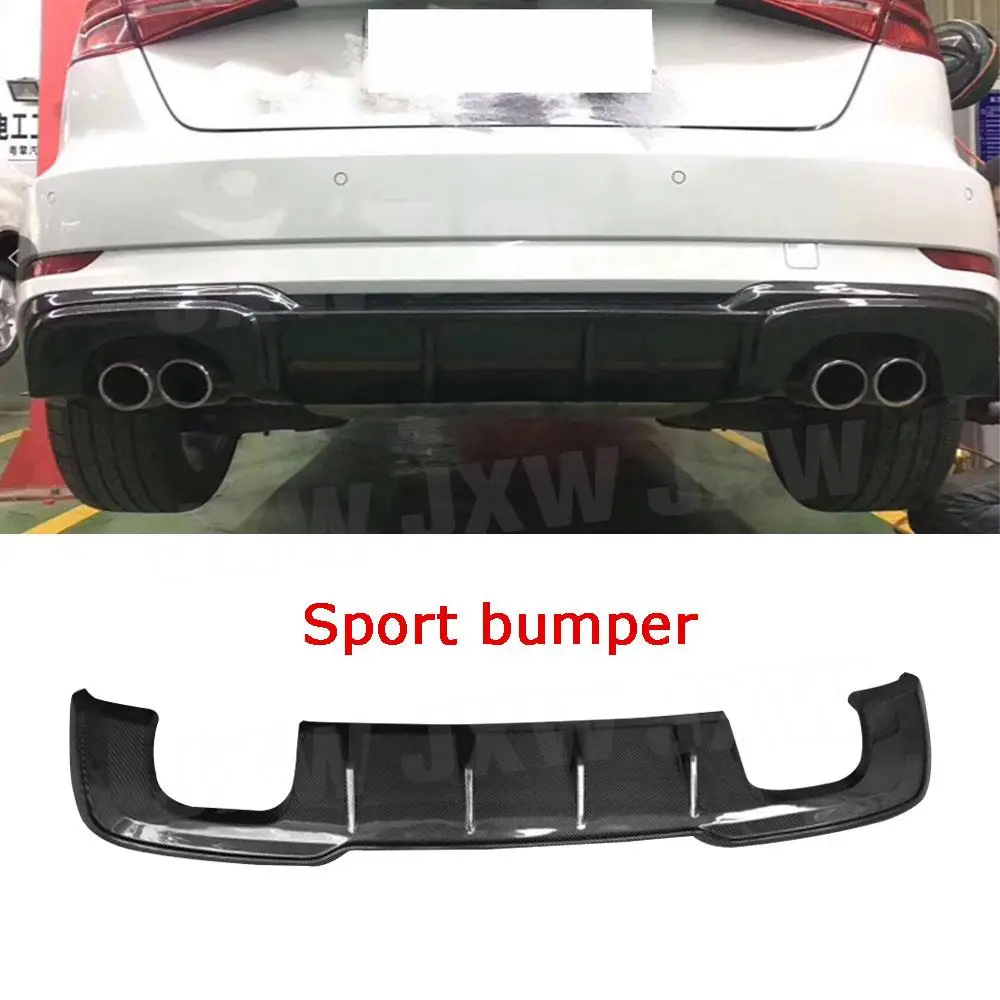 Carbon Fiber Car Rear Bumper Lip Diffuser Extension for Audi A3 Sline S3 Hatchback Sportback 2017 2018 2019 Car Styling