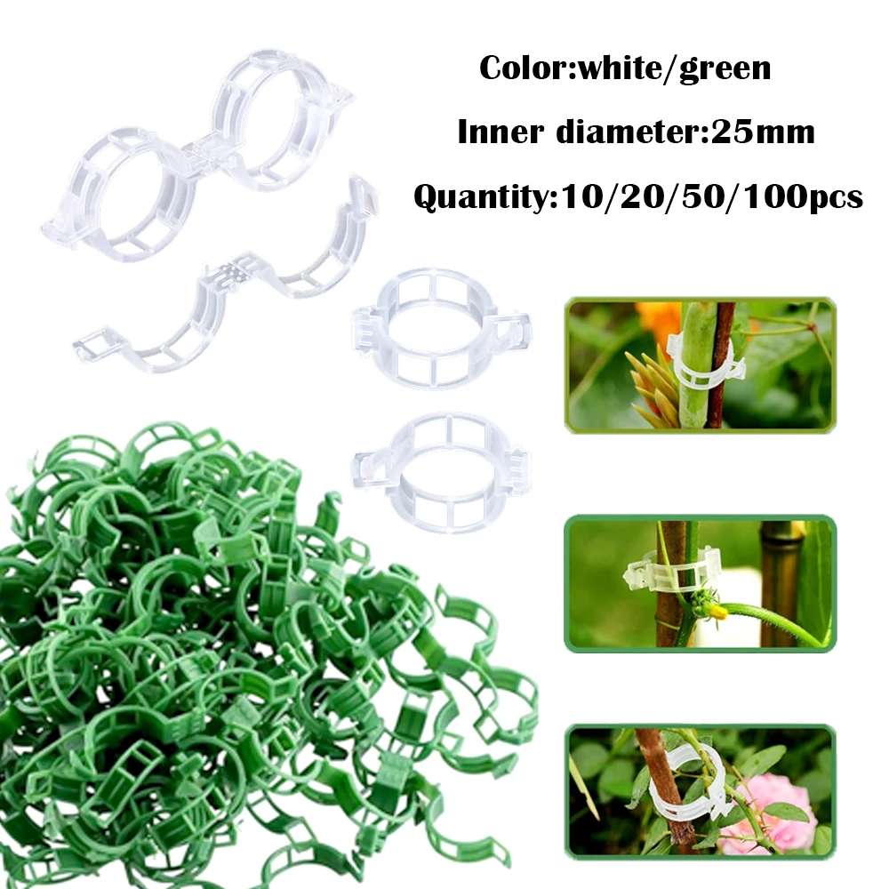 

10-100pcs Plant Clips,Reusable Tomato Clips for Vine Support, Garden Plant Ties for Stems Grafting, Vegetable Gardening Supplies