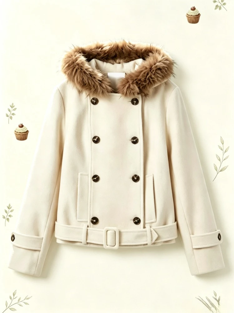 Vintage Street Gothic Wool Blend Overcoat Ladies Oversized Lapel Thick Warm Long Outerwear Casual Cold Weather Fashion Jacket