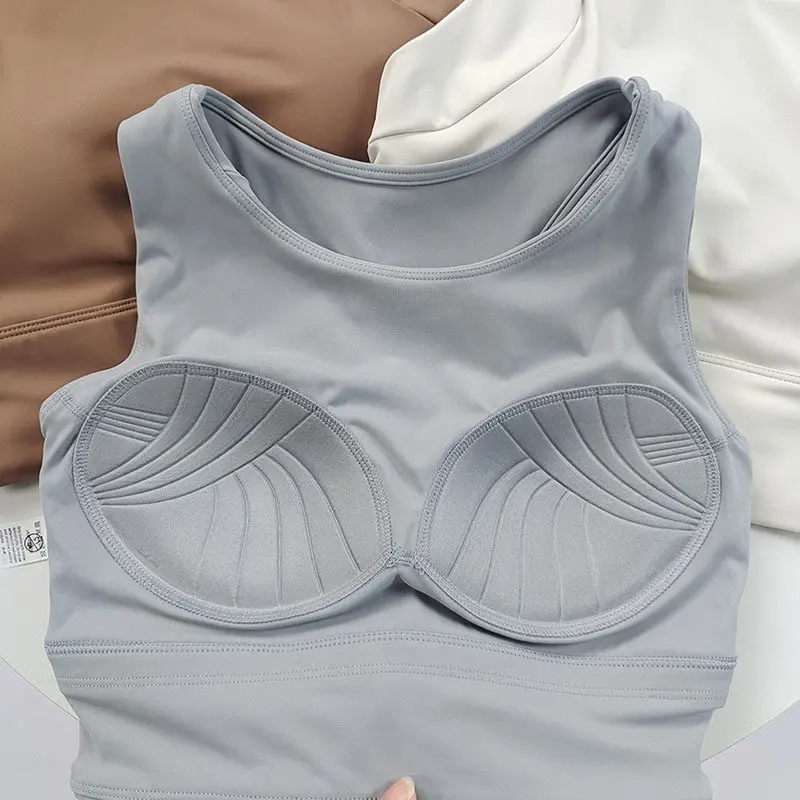 Ladies High Impact Shockproof Yoga Vest One-Piece Push Up Fitness Sports Bra for Workout Running