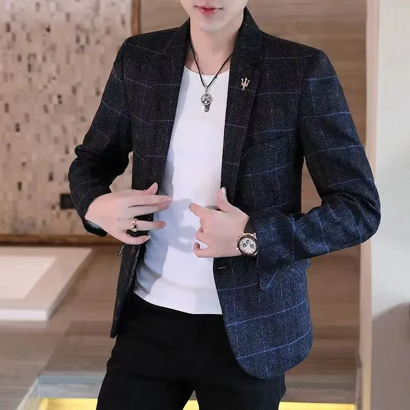 Short Party Men\'s Suit Jackets Coat Cropped Male Blazer Gray Summer Spring Clothes Luxury Designer Fashion 2024 Casual Vintage