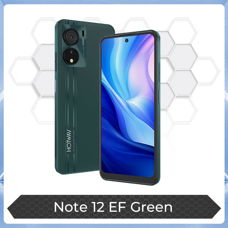 HOTWAV Note 12 EF Ultradunne smartphone 6,8 '' Groot display Android 14 5160 mAh Mobiele telefoon 4 GB + 128 GB Octa-Core 48 MP mobiele telefoon