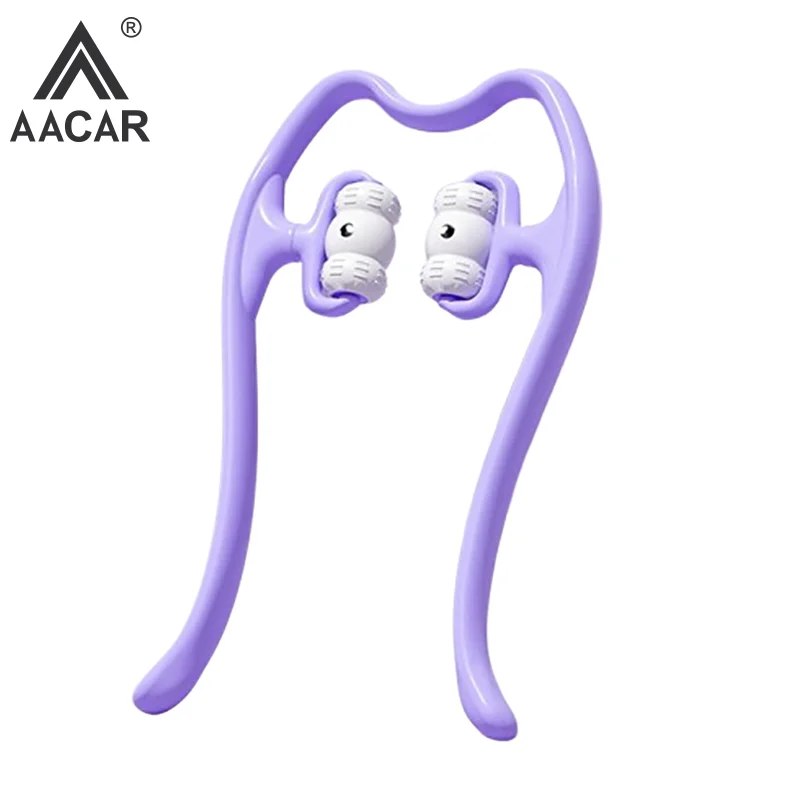 Neck Massager Therapy Neck Shoulder Dual Trigger Point Roller Self-Massage Tool Relieve Neck Pressure Deep Pressure Massage