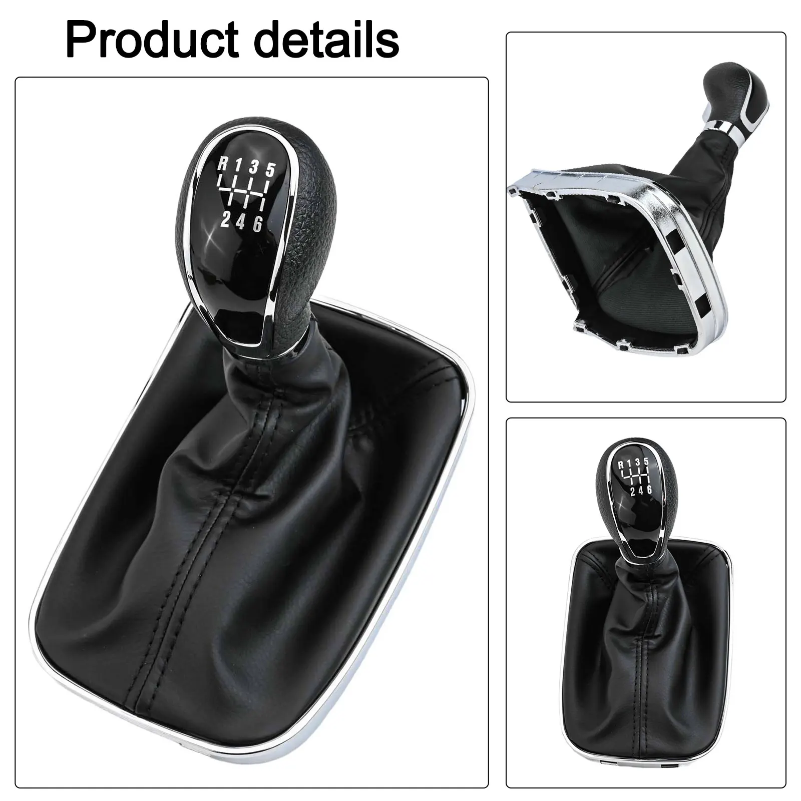 20cm Gear Shift Knob Direct Replacement Black Leather Material Sleek Design 10mm Mounting Hole Fits 2008-2017 Models