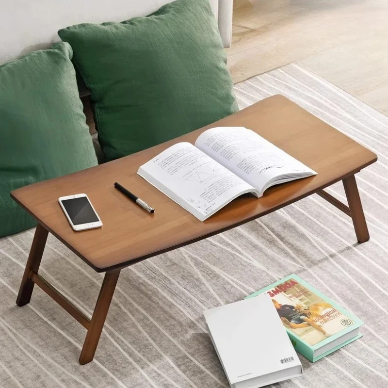 Space Saving Home Folding Table Bamboo Laptop Lazy Desk Multifunctional Bay Window Balcony Desk Portable Student Writing Table