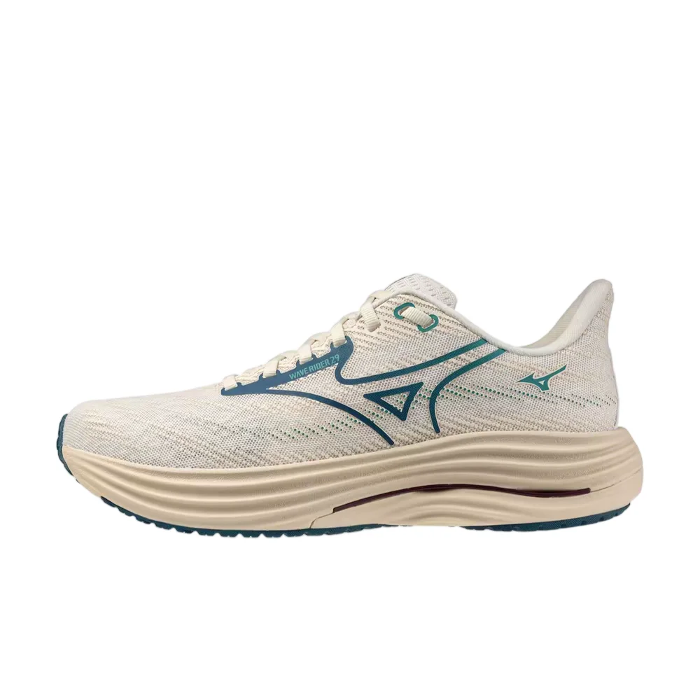 Mizuno WAVE RIDER 29 Unisex Snow White Low-Top Casual Runners – Non-Slip Grip,Durable Sole &Comfortable Everyday Wear J1GC250582