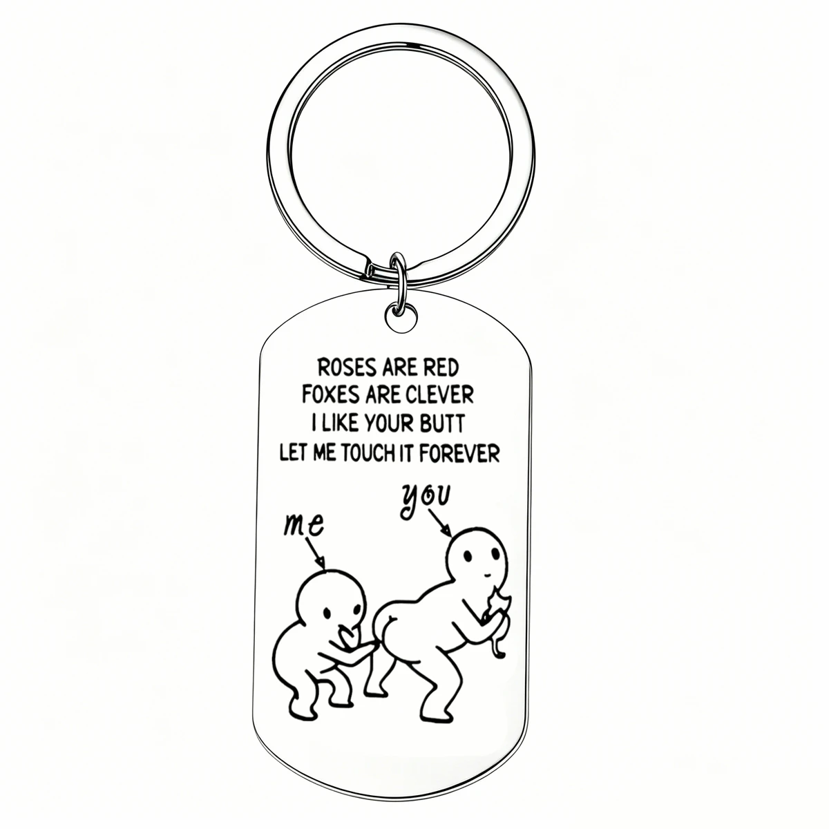 1PC Funny Boyfriend Gift Naughty Humor Keychain Valentine’s Joke Present Humorous Couples Keychain Funny Flirty Poem Keyring