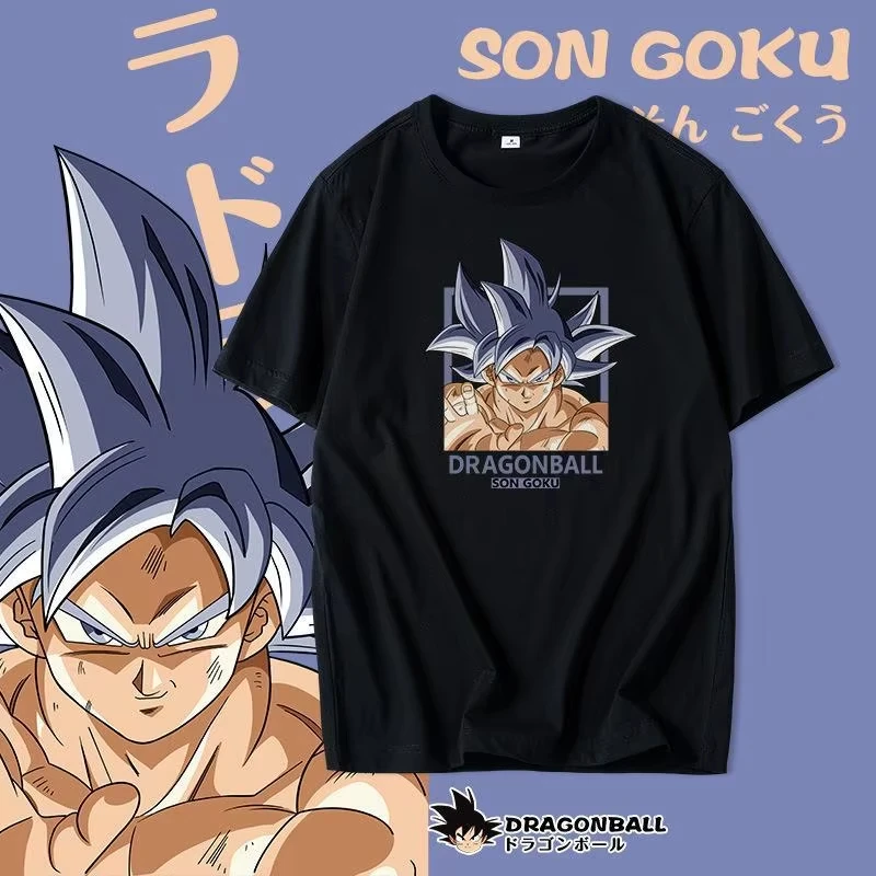 

Dragon Ball Cartoon Cotton T-shirt Summer 2025 New Ins Tide Brand Boys and Girls Couple Wear Pure Cotton Crew Neck Top Clothing