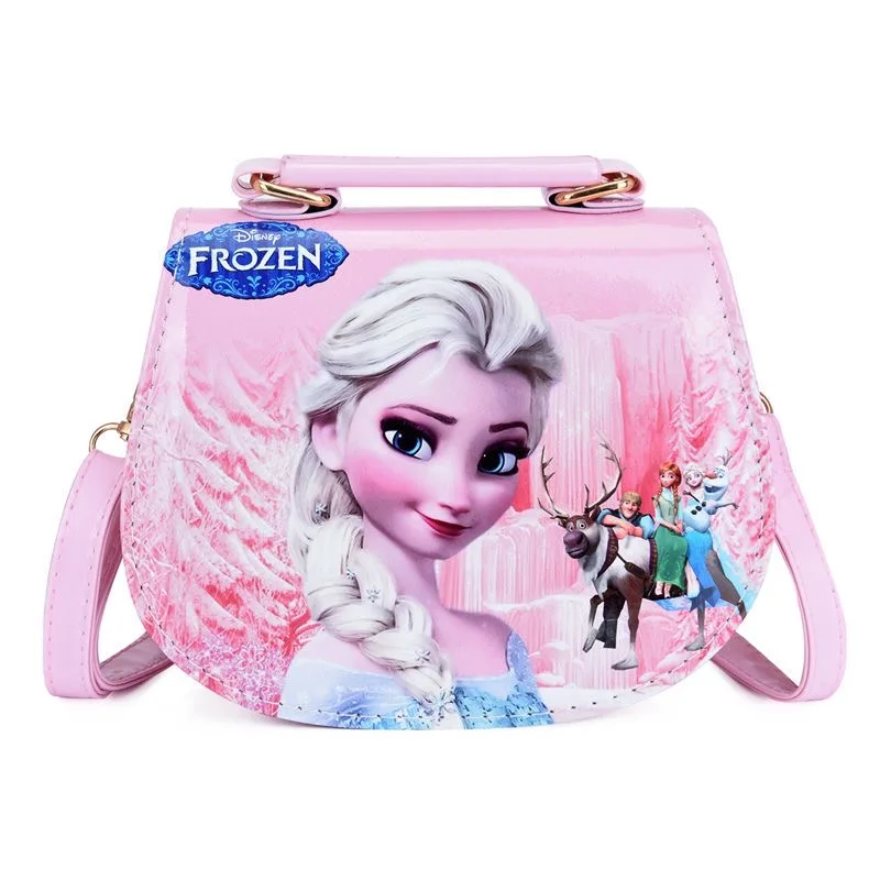 Disney Kindergarten Mädchen Gefrorene Prinzessin Schulter Tasche PU Kinder cartoon Elsa Handtaschen Reise Steckdose Crossbody-tasche