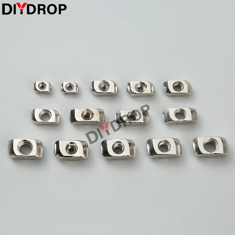 5/20/50/100pcs M3/M4/M5 for 20 Series Slot T-nut Sliding Hammer Drop In Nut Fasten Connector 2020 EU Aluminum Extrusion Profile