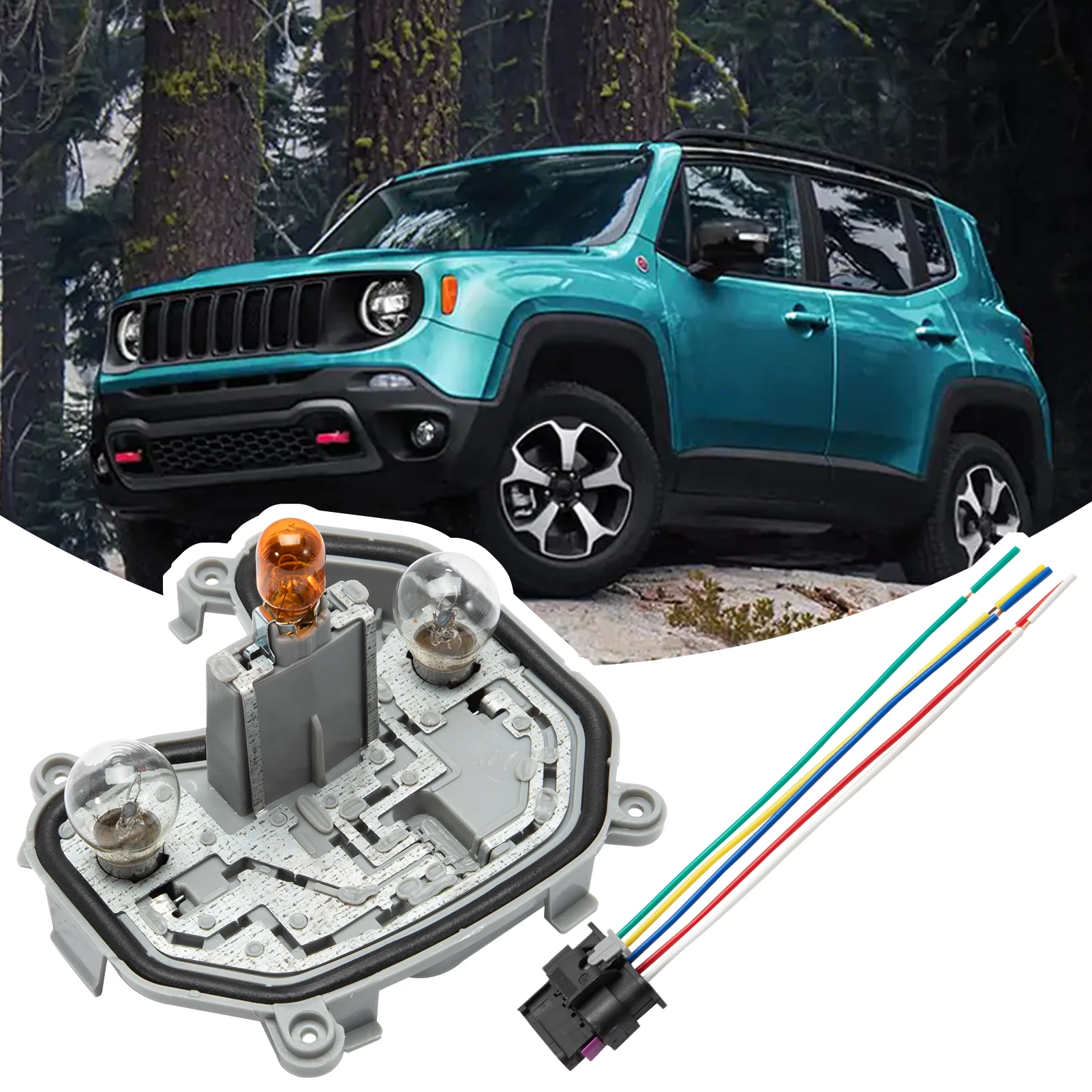 

68270892AA Rear Left Driver Tail Lamp Light Holder Bracket with Plug and Bulb Compatible with Jeep Renegade 2015-2023