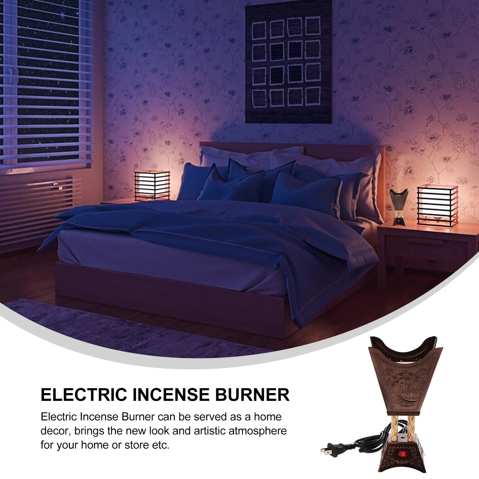 

Electric Incense Burner Middle Eastern Design Aroma Burner For Home Office Yoga Room Decor Vintage Censer Holder