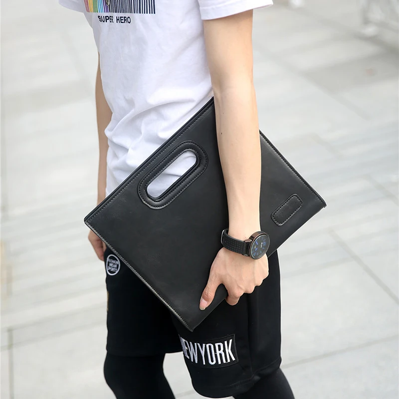 กระเป๋าเอกสารผู้ชายกระเป๋าคลัทช์ Crazy Horse หนัง Executive Square Porter Office กระเป๋าถือเอกสารธุรกิจ Vintage Hand Porter กระเป๋า