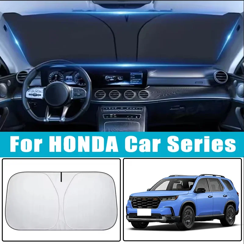 

For Honda Civic Accord CRV HRV Fit Jazz City Passport Pilot Car Sun Visor Windshield Sunshade Heat Insulation Auto Accessories