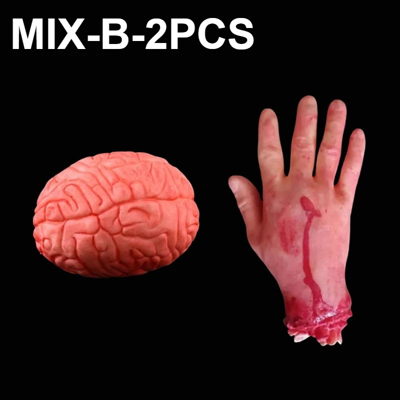 2D flache blutige Gehirnherz gebrochene Hand Requisiten realistische Halloween Horror Dekorationen für Spukhaus Bar Secret Room Party