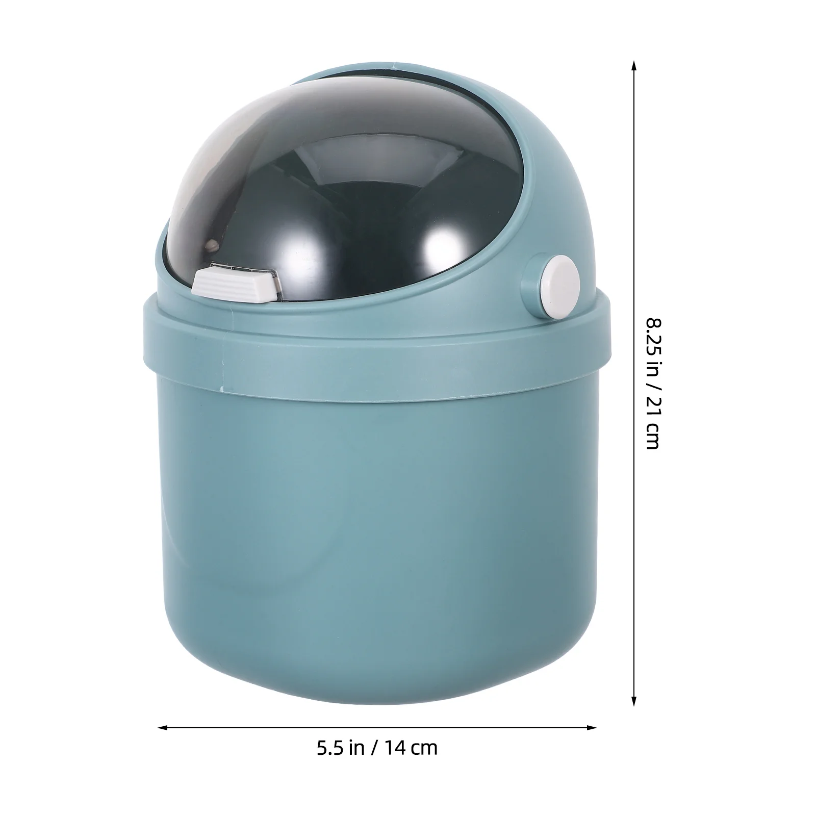 سلة مهملات سطح المكتب الصغيرة 8.25X5.50X5.50 "صندوق قمامة بلاستيكي كرتوني لطيف مع غطاء سلة مهملات محمولة على سطح الطاولة للمكتب #4