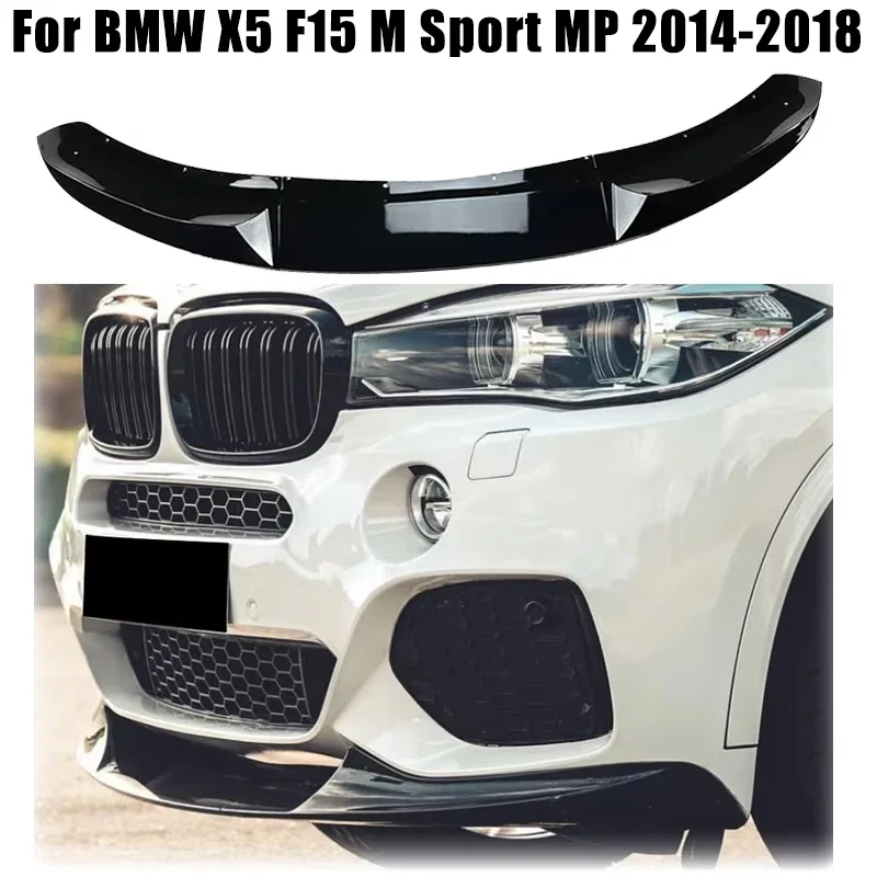 For BMW X5 F15 M Sport MP 2014 2015 2016 2017 2018 Front Bumper Lip Spoiler Splitter By Glossy Black Canards Diffuser Body Kit