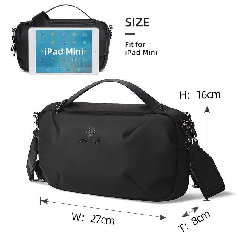 Imagem -03 - Hcankcan Bolsa de Ombro para Homens Bolsa à Prova Dágua Bolsa Crossbody Moda Coreana Bolsa de Lazer Marido Pacote de Luxo