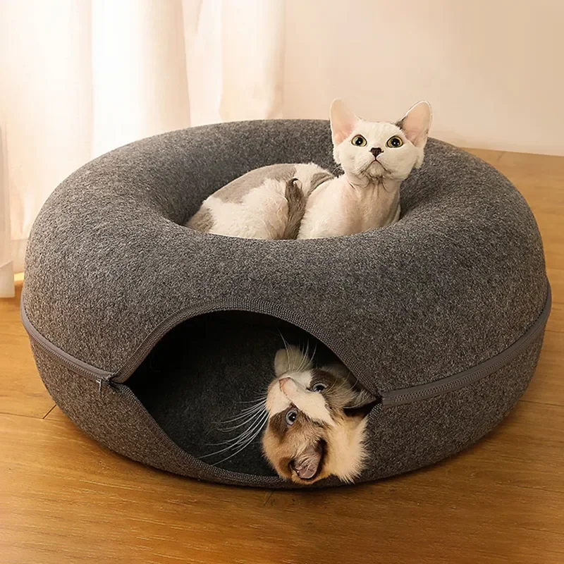 

Туннельная корзина, пещера, домик для игр, кошка, Пончик, домашний питомец для кровати, войлочные игрушки, котята, кошки, игрушки, гнездо, кошка 2, кролик для интерактивного натурального использования